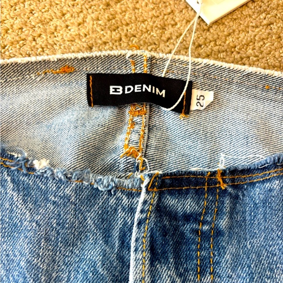 Vintage EB Denim Robi frayed denim midi skirt sz 25 NWT $450 - Picture 9 of 16